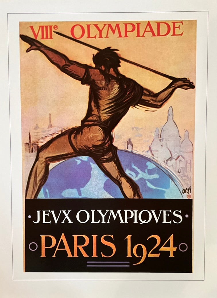 Vintage poster print olympic 1924 Paris France