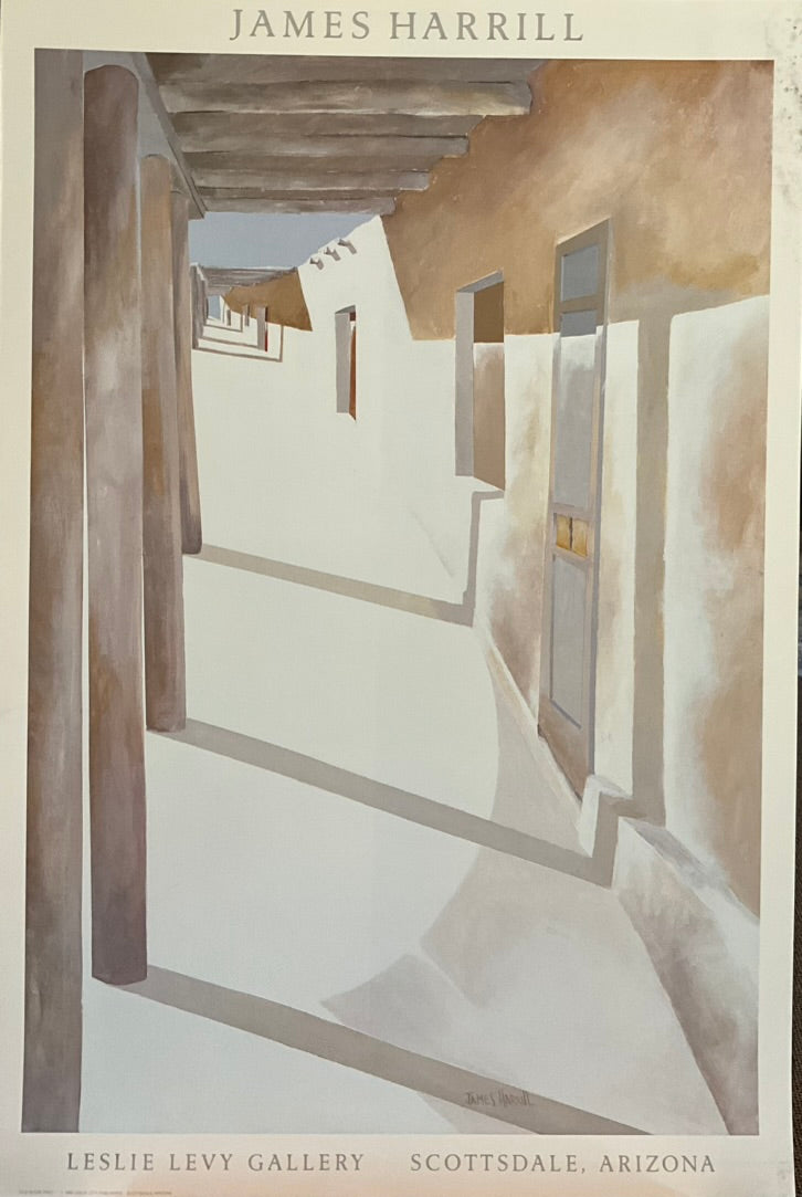 an image of a shaded walkway, featuring the high-contrast light and shadow of James Harrill.