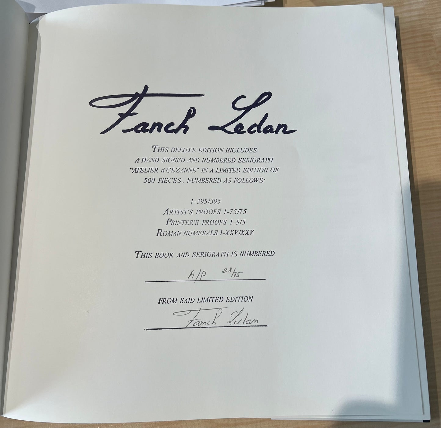 Fanch Ledan art book sergraph number and signature.
