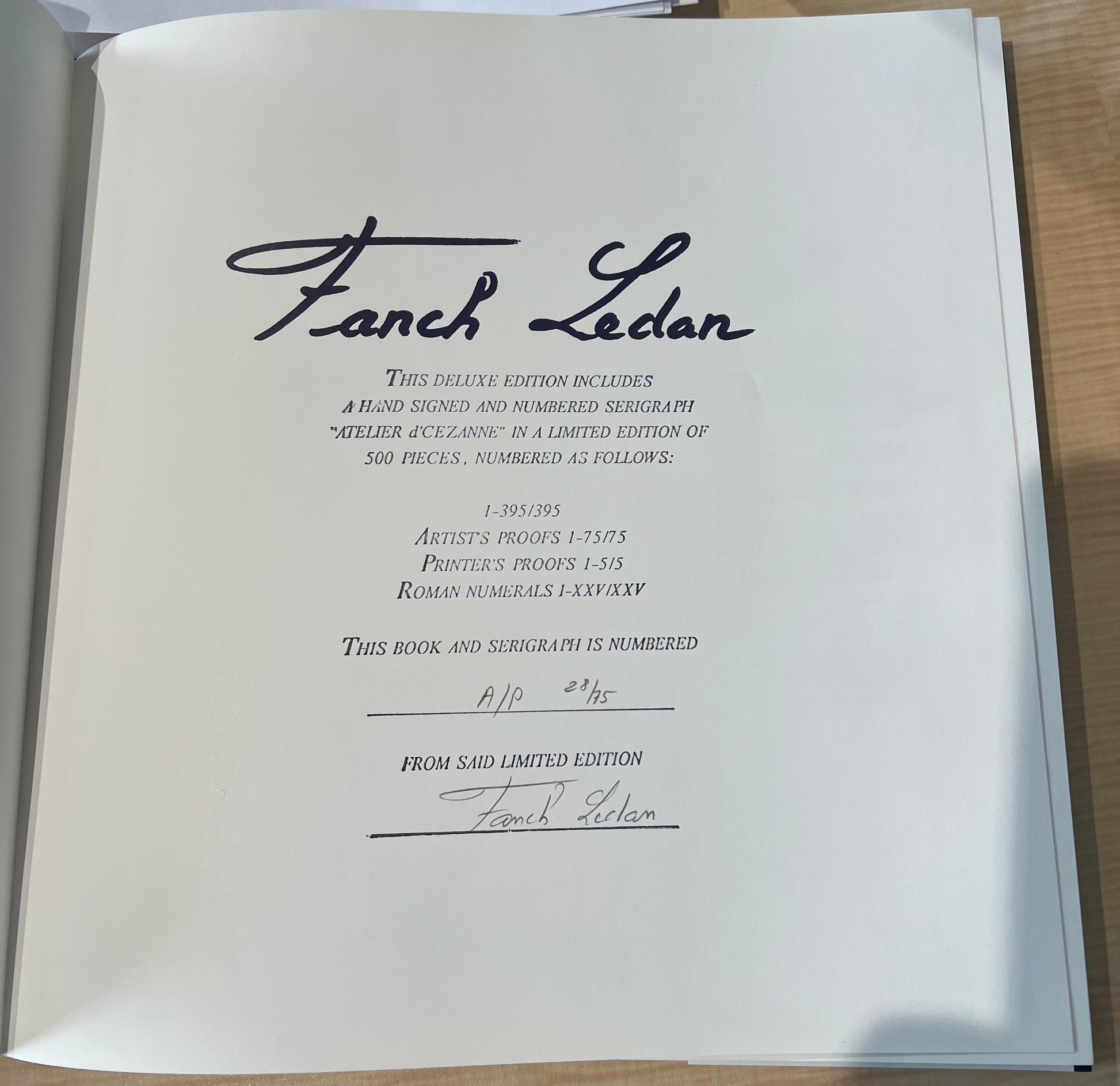 Fanch Ledan art book sergraph number and signature.