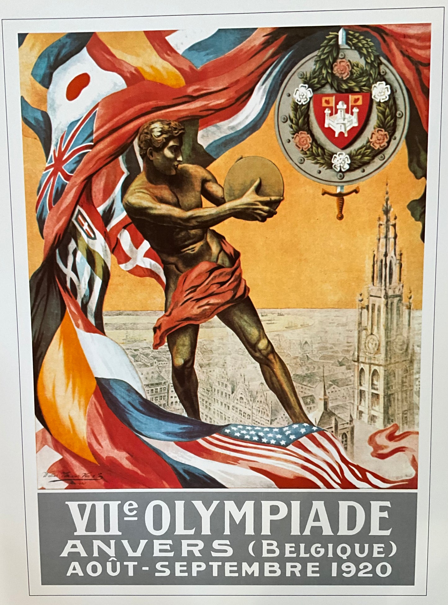Olympic poster print Antwerp, Belgium 1920