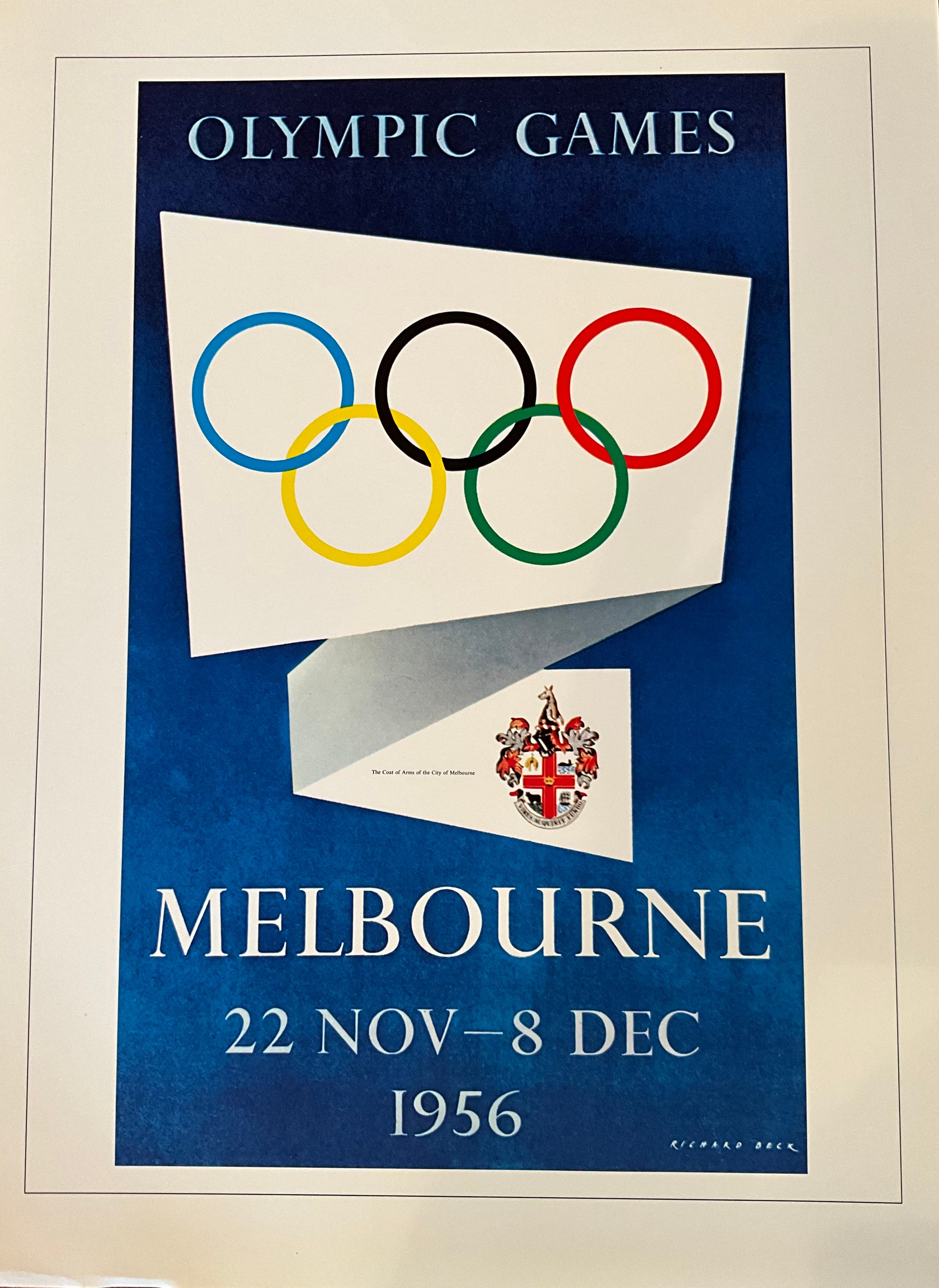 Olympic poster print 1956 Melbourne, Australia