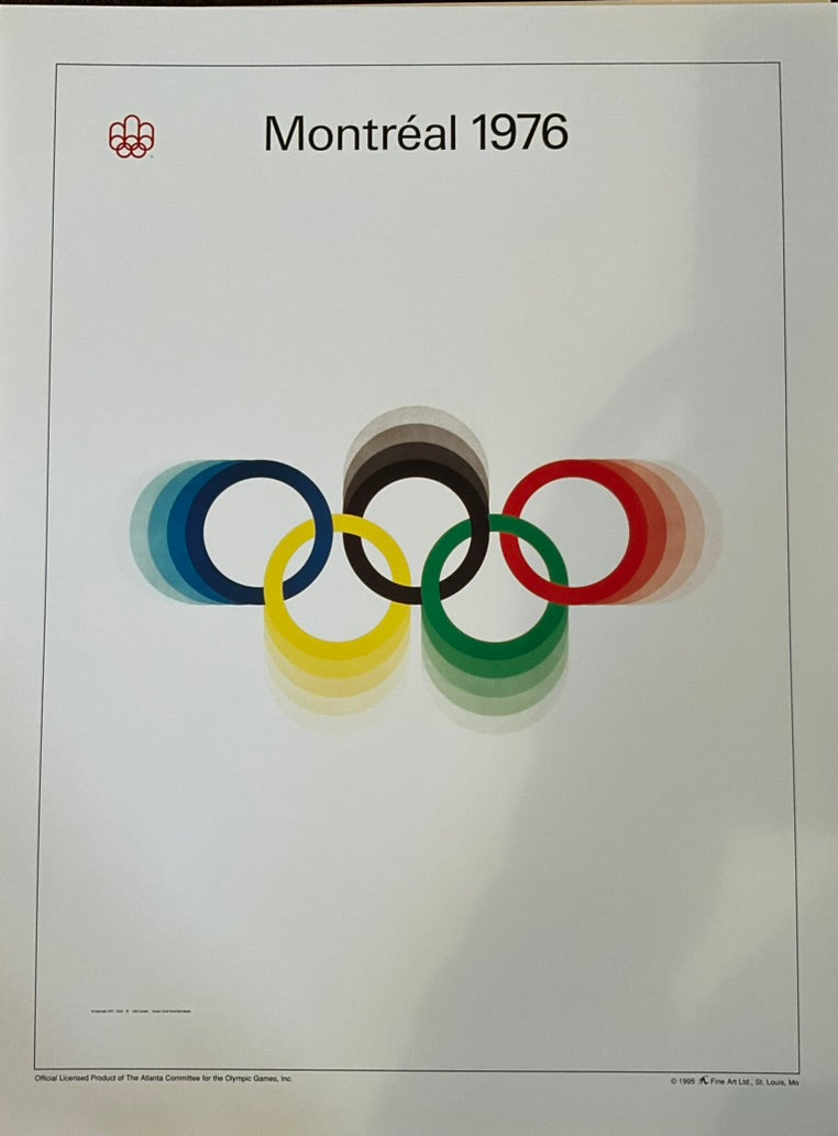 Unframed poster of the Olympic Collection with the Olympic rings and the text 'Montreal 1976'
