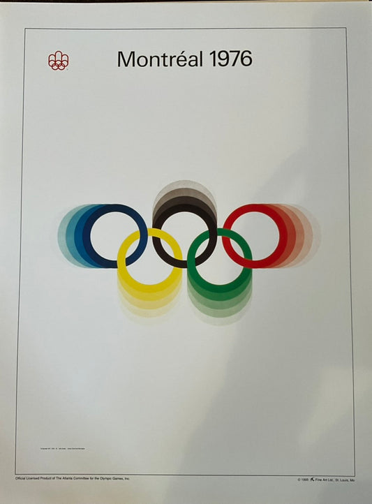 Unframed poster of the Olympic Collection with the Olympic rings and the text 'Montreal 1976'
